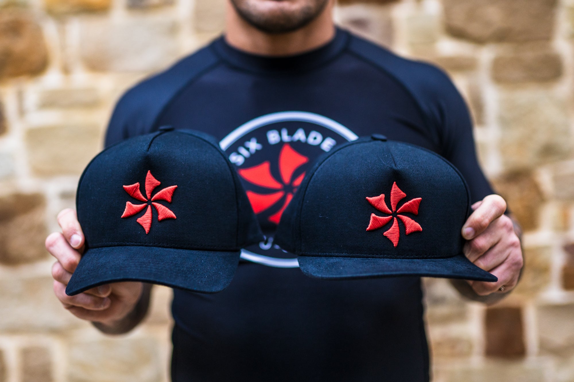Six Blades Embroidered Hat